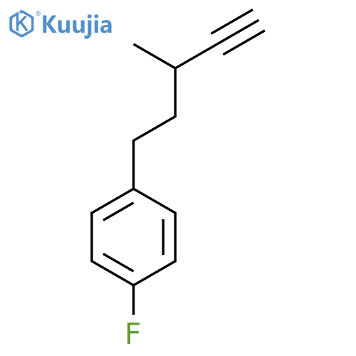 1-fluoro-4-(3-methylpent-4-yn-1-yl)benzene structure