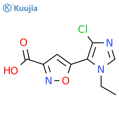 5-(4-chloro-1-ethyl-1H-imidazol-5-yl)-1,2-oxazole-3-carboxylic acid structure