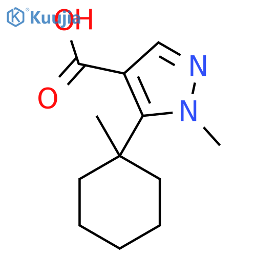 1-methyl-5-(1-methylcyclohexyl)-1H-pyrazole-4-carboxylic acid structure