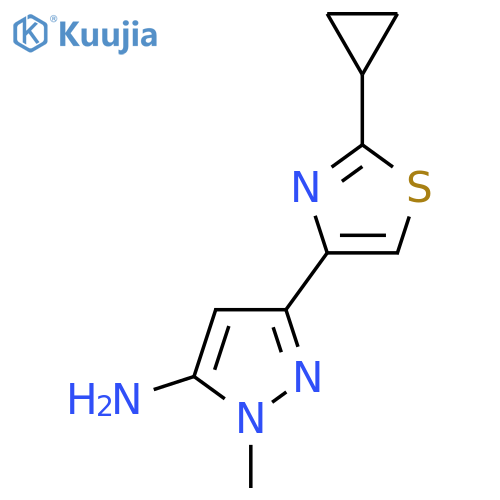 3-(2-cyclopropyl-1,3-thiazol-4-yl)-1-methyl-1H-pyrazol-5-amine structure