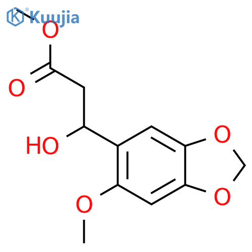 methyl 3-hydroxy-3-(6-methoxy-1,3-dioxaindan-5-yl)propanoate structure