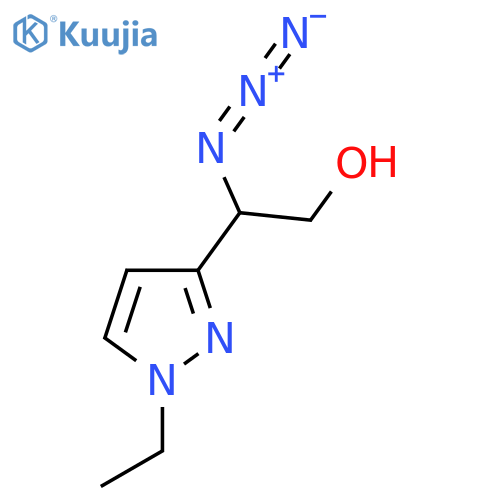 2-azido-2-(1-ethyl-1H-pyrazol-3-yl)ethan-1-ol structure