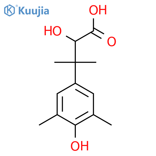 2-hydroxy-3-(4-hydroxy-3,5-dimethylphenyl)-3-methylbutanoic acid structure