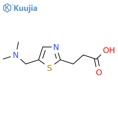 3-{5-(dimethylamino)methyl-1,3-thiazol-2-yl}propanoic acid structure