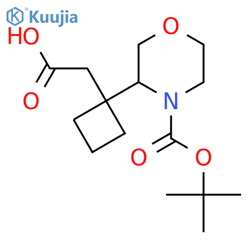 2-(1-{4-(tert-butoxy)carbonylmorpholin-3-yl}cyclobutyl)acetic acid structure