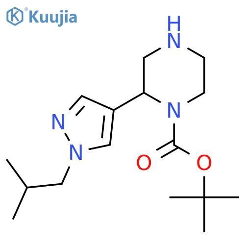 tert-butyl 2-1-(2-methylpropyl)-1H-pyrazol-4-ylpiperazine-1-carboxylate structure