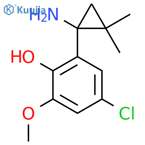 2-(1-amino-2,2-dimethylcyclopropyl)-4-chloro-6-methoxyphenol structure