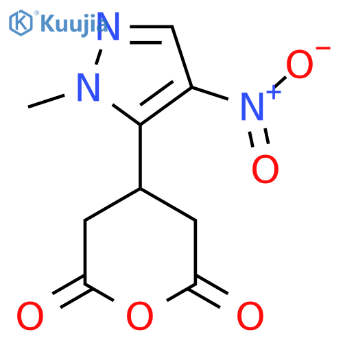 4-(1-methyl-4-nitro-1H-pyrazol-5-yl)oxane-2,6-dione structure
