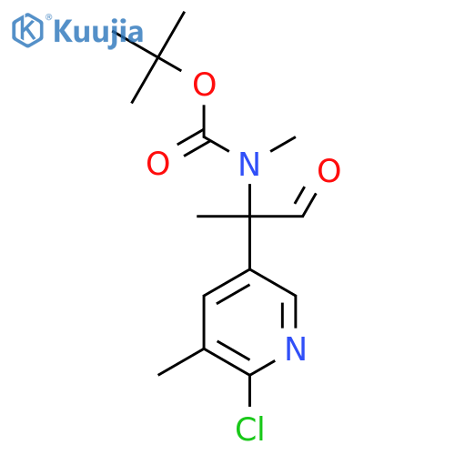 tert-butyl N-2-(6-chloro-5-methylpyridin-3-yl)-1-oxopropan-2-yl-N-methylcarbamate structure