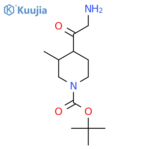 tert-butyl 4-(2-aminoacetyl)-3-methylpiperidine-1-carboxylate structure