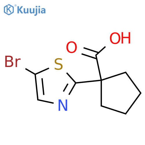 1-(5-bromo-1,3-thiazol-2-yl)cyclopentane-1-carboxylic acid structure