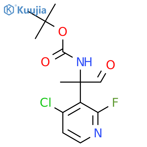 tert-butyl N-2-(4-chloro-2-fluoropyridin-3-yl)-1-oxopropan-2-ylcarbamate structure