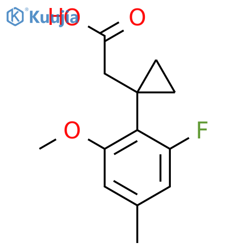 2-1-(2-fluoro-6-methoxy-4-methylphenyl)cyclopropylacetic acid structure