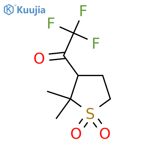 2,2-dimethyl-3-(trifluoroacetyl)-1lambda6-thiolane-1,1-dione structure