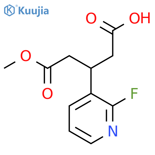 3-(2-fluoropyridin-3-yl)-5-methoxy-5-oxopentanoic acid structure