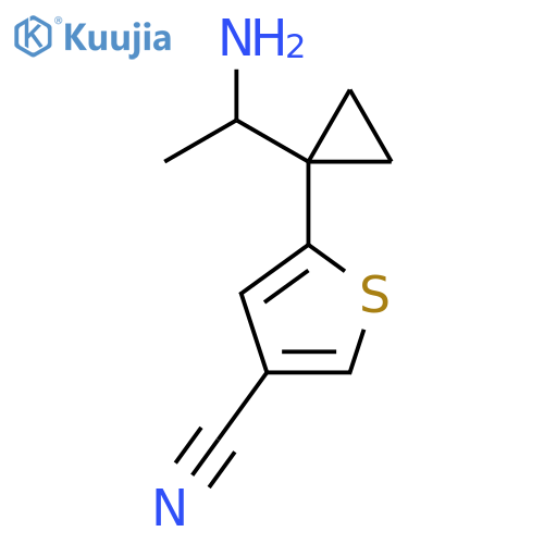 5-1-(1-aminoethyl)cyclopropylthiophene-3-carbonitrile structure