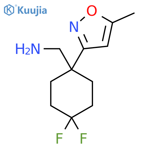 4,4-difluoro-1-(5-methyl-1,2-oxazol-3-yl)cyclohexylmethanamine structure
