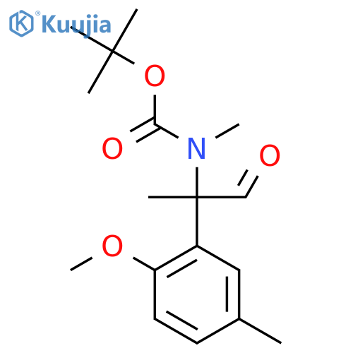 tert-butyl N-2-(2-methoxy-5-methylphenyl)-1-oxopropan-2-yl-N-methylcarbamate structure