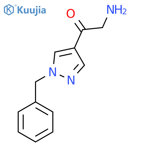 2-amino-1-(1-benzyl-1H-pyrazol-4-yl)ethan-1-one structure