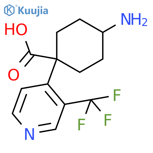 4-amino-1-3-(trifluoromethyl)pyridin-4-ylcyclohexane-1-carboxylic acid structure