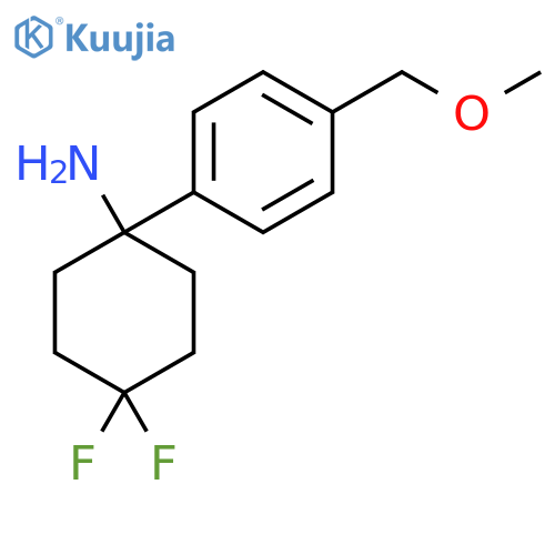 4,4-difluoro-1-4-(methoxymethyl)phenylcyclohexan-1-amine structure