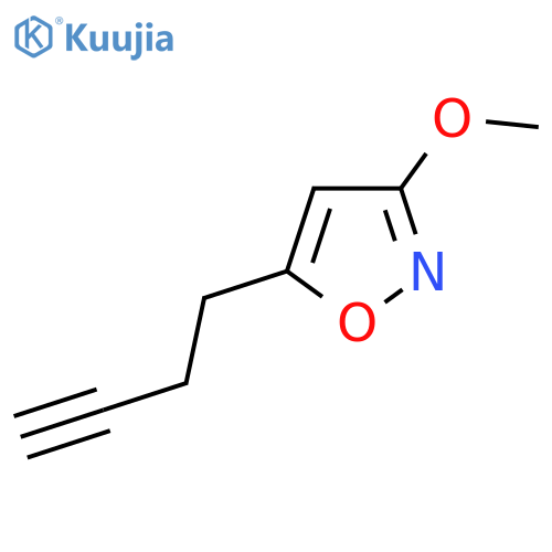 5-(But-3-yn-1-yl)-3-methoxy-1,2-oxazole structure