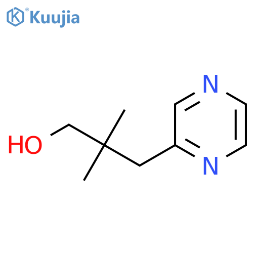 2,2-dimethyl-3-(pyrazin-2-yl)propan-1-ol structure