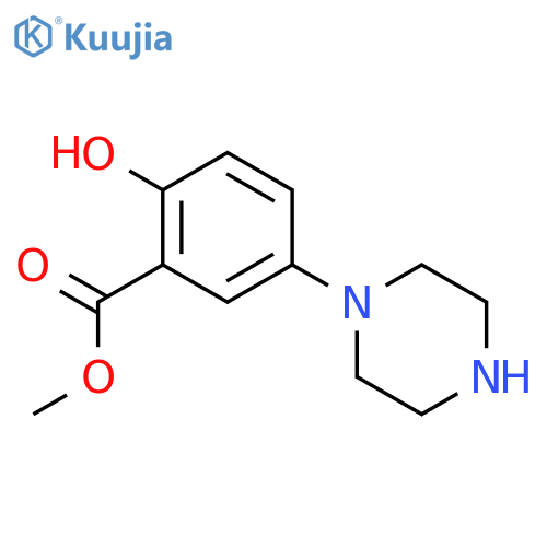 methyl 2-hydroxy-5-(piperazin-1-yl)benzoate structure
