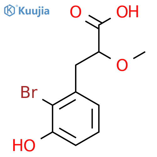 3-(2-bromo-3-hydroxyphenyl)-2-methoxypropanoic acid structure