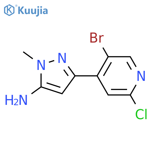 3-(5-bromo-2-chloropyridin-4-yl)-1-methyl-1H-pyrazol-5-amine structure