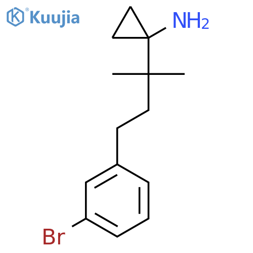 1-4-(3-bromophenyl)-2-methylbutan-2-ylcyclopropan-1-amine structure