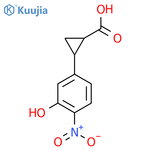 2-(3-hydroxy-4-nitrophenyl)cyclopropane-1-carboxylic acid structure