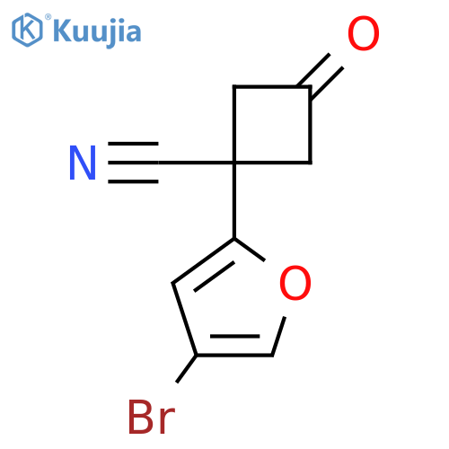 1-(4-bromofuran-2-yl)-3-oxocyclobutane-1-carbonitrile structure