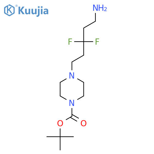 tert-butyl 4-(5-amino-3,3-difluoropentyl)piperazine-1-carboxylate structure