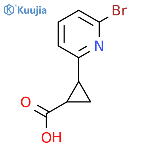 2-(6-Bromopyridin-2-yl)cyclopropane-1-carboxylic acid structure
