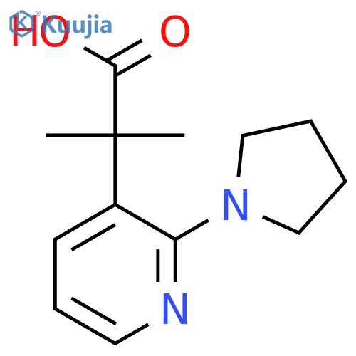 2-methyl-2-2-(pyrrolidin-1-yl)pyridin-3-ylpropanoic acid structure