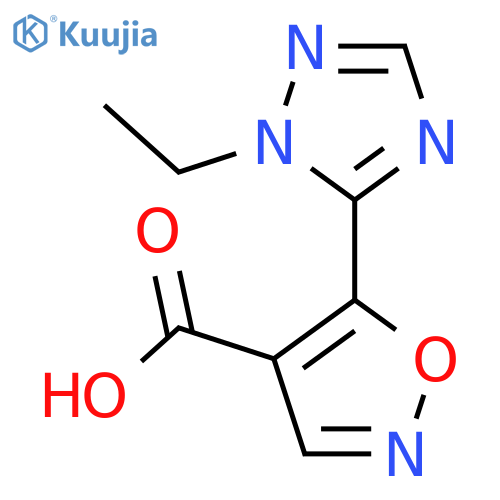 5-(1-ethyl-1H-1,2,4-triazol-5-yl)-1,2-oxazole-4-carboxylic acid structure