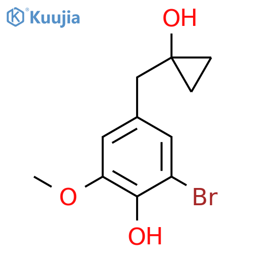 2-bromo-4-(1-hydroxycyclopropyl)methyl-6-methoxyphenol structure
