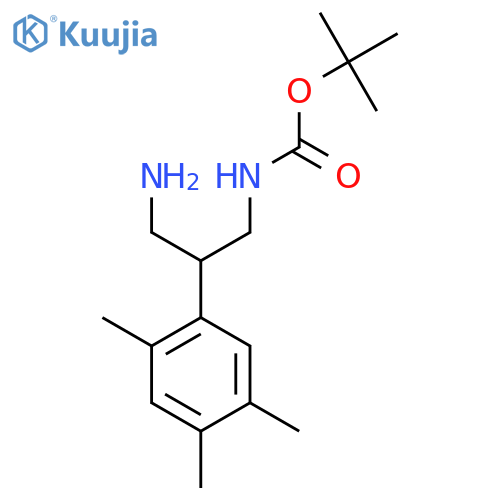 tert-butyl N-3-amino-2-(2,4,5-trimethylphenyl)propylcarbamate structure