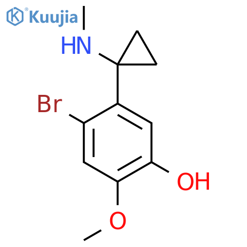 4-bromo-2-methoxy-5-1-(methylamino)cyclopropylphenol structure