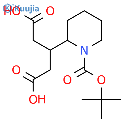 3-{1-(tert-butoxy)carbonylpiperidin-2-yl}pentanedioic acid structure