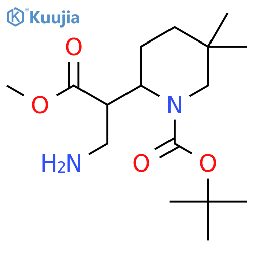 tert-butyl 2-(3-amino-1-methoxy-1-oxopropan-2-yl)-5,5-dimethylpiperidine-1-carboxylate structure