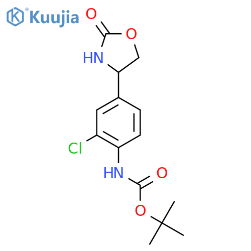tert-butyl N-2-chloro-4-(2-oxo-1,3-oxazolidin-4-yl)phenylcarbamate structure