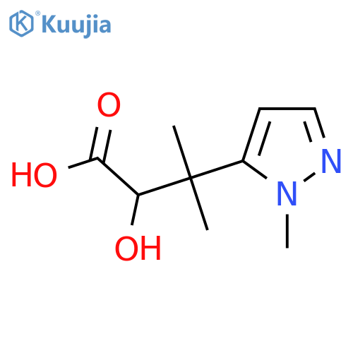 2-hydroxy-3-methyl-3-(1-methyl-1H-pyrazol-5-yl)butanoic acid structure