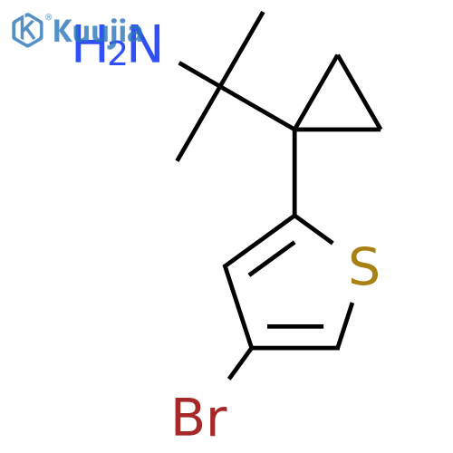 2-1-(4-bromothiophen-2-yl)cyclopropylpropan-2-amine structure