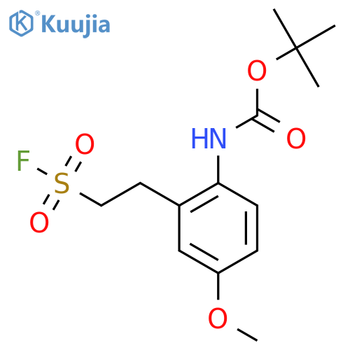 tert-butyl N-{2-2-(fluorosulfonyl)ethyl-4-methoxyphenyl}carbamate structure