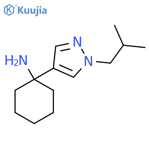 1-1-(2-methylpropyl)-1H-pyrazol-4-ylcyclohexan-1-amine structure
