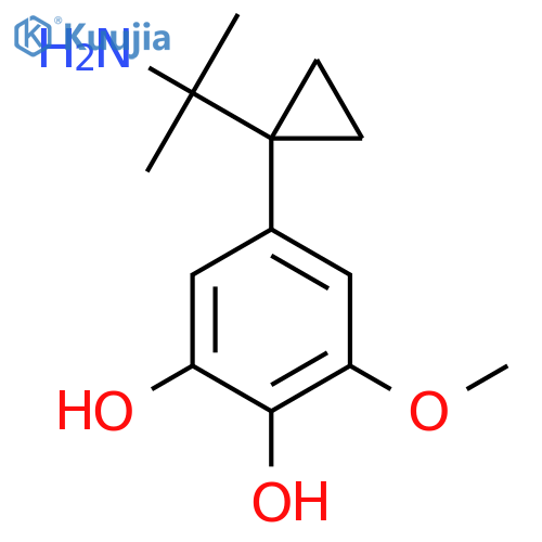 5-1-(2-aminopropan-2-yl)cyclopropyl-3-methoxybenzene-1,2-diol structure