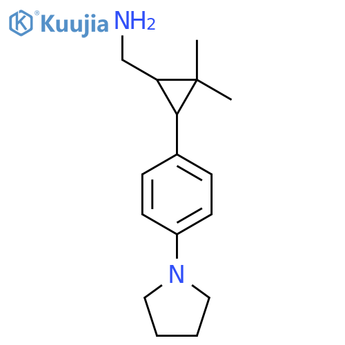 {2,2-dimethyl-3-4-(pyrrolidin-1-yl)phenylcyclopropyl}methanamine structure