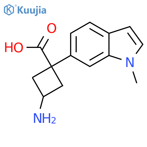 3-amino-1-(1-methyl-1H-indol-6-yl)cyclobutane-1-carboxylic acid structure